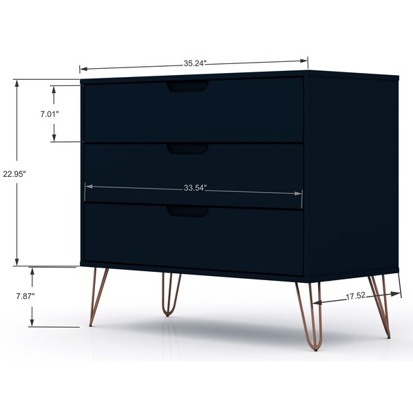 Manhattan Comfort Rockefeller Dresser, Tatiana Midnight Blue - 103GMC4