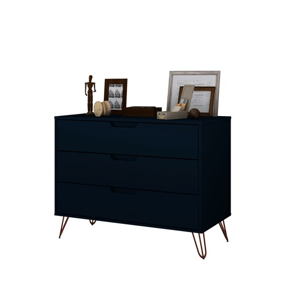 Manhattan Comfort Rockefeller Dresser, Tatiana Midnight Blue - 103GMC4