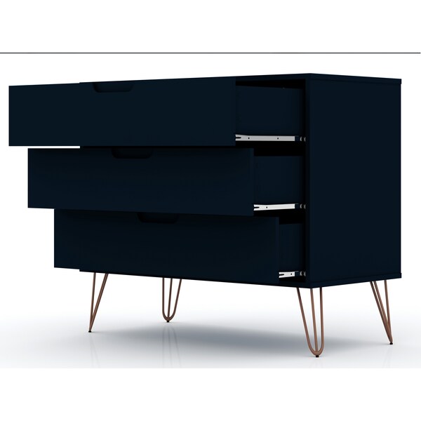 Manhattan Comfort Rockefeller Dresser, Tatiana Midnight Blue - 103GMC4