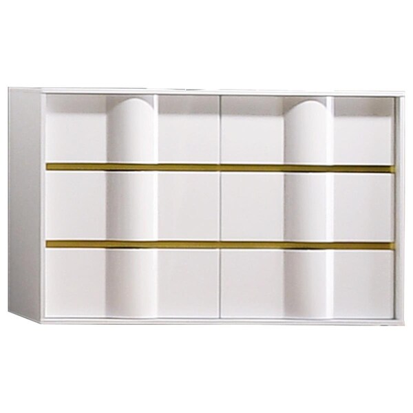 Best Master Furniture Havana White with Gold Trimming 6 Drawer Dresser - HAVANA DRESSER