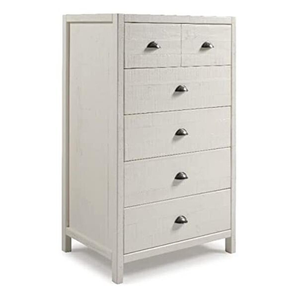 Kd Estanteria 18.5 x 33.13 x 33.63 in. Hampton Five Drawer Chest; Coastal White - KD3375923
