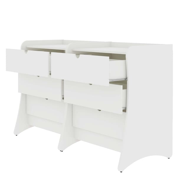 Manhattan Comfort Coney Dresser  Set of 2 in White - 2-182GMC1
