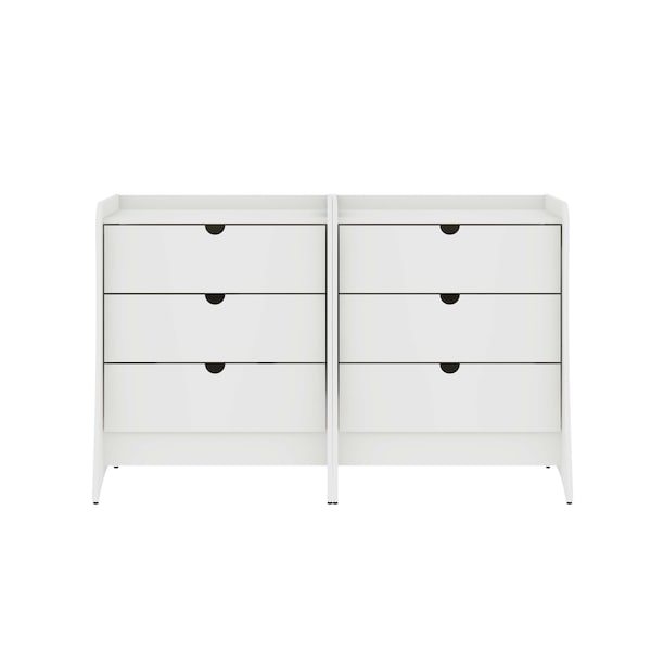 Manhattan Comfort Coney Dresser  Set of 2 in White - 2-182GMC1