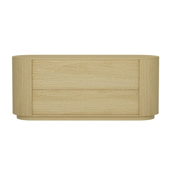 Manhattan Comfort Olivia 60in Double Dresser in Natural Oak and Black - DR010-NO