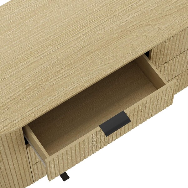Manhattan Comfort Olivia 60in Double Dresser in Natural Oak and Black - DR010-NO