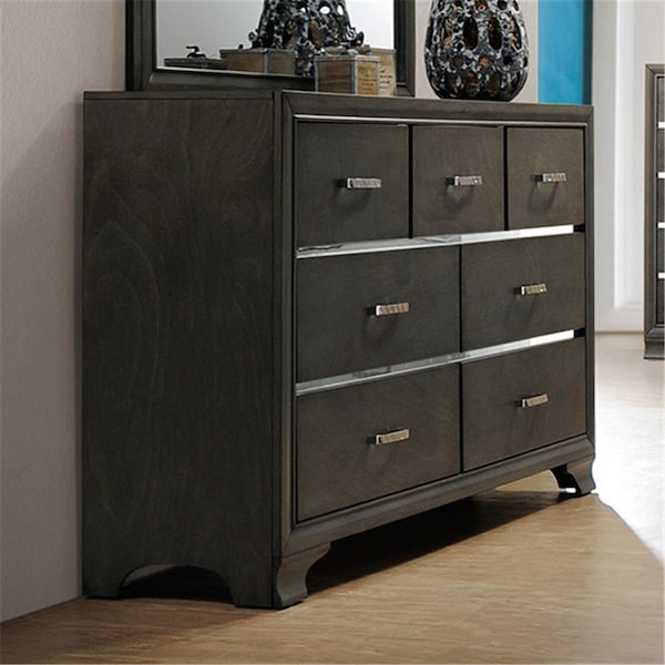 Deluxdesigns 7 Drawer Chest - Grey, 37 x 16 x 58 in. - DE2998357