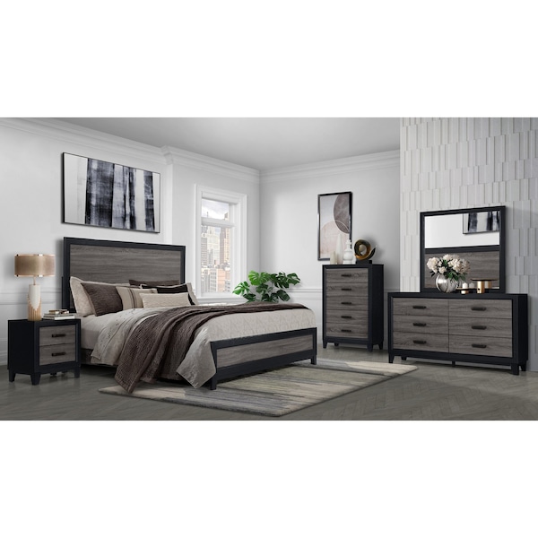 Global Furniture Usa Farmhouse Paper Lisbon Grey And Black Chest - 2273