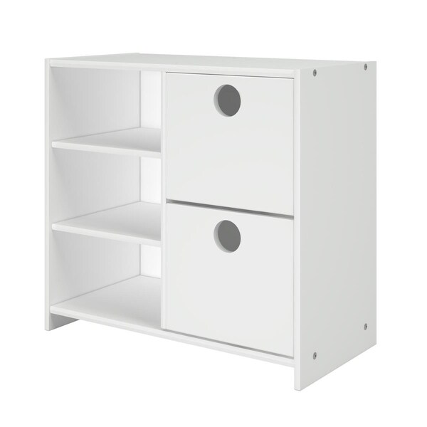 Facelift First PD-780C-TW 2 Drawer Chest with Shelves In White - FA935180