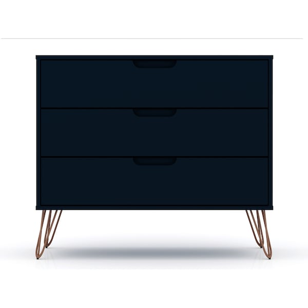 Manhattan Comfort Rockefeller Dresser in Tatiana Midnight Blue (Set of 2) - 2-103GMC4