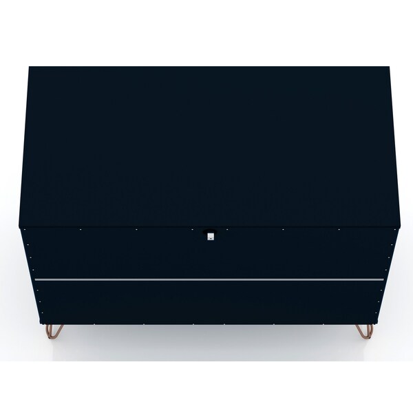 Manhattan Comfort Rockefeller Dresser in Tatiana Midnight Blue (Set of 2) - 2-103GMC4