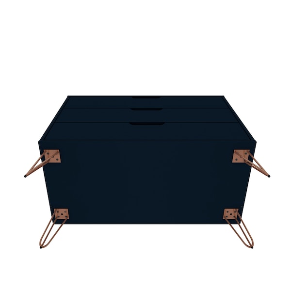 Manhattan Comfort Rockefeller Dresser in Tatiana Midnight Blue (Set of 2) - 2-103GMC4
