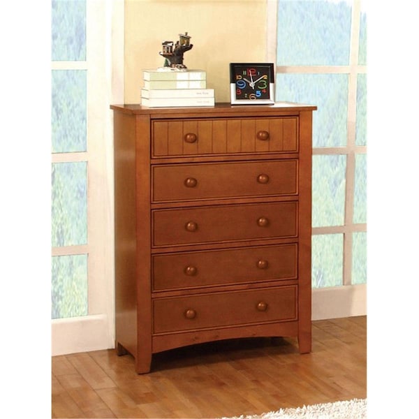 Furniture Of America Omnus Oak Contemporary 5-Drawer Chest - IDF-7905OAK-C