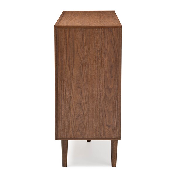 Baxton Studio Harlow Mid-century Modern White and Walnut Wood 6-drawer Dresser - 121-6781
