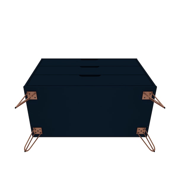 Manhattan Comfort Dresser, 3- Drawers, Tatiana Midnight Blue - 103GMC