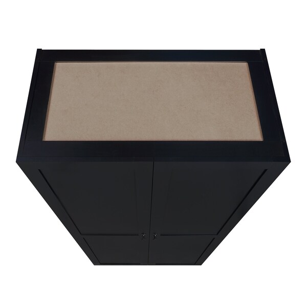 Manhattan Comfort Hopkins Storage Closet 2.0 in Black - Set of 2 - 2-2GLF-BK