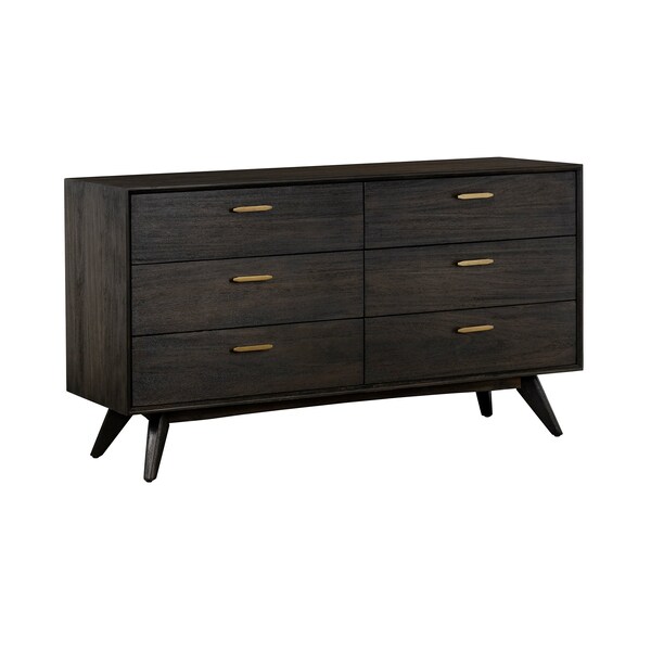 Armen Living Baly Acacia Mid-Century 6 Drawer Dresser - LCLFDRBR
