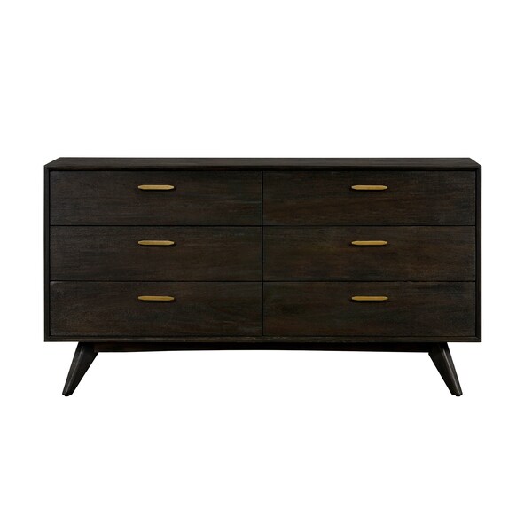 Armen Living Baly Acacia Mid-Century 6 Drawer Dresser - LCLFDRBR