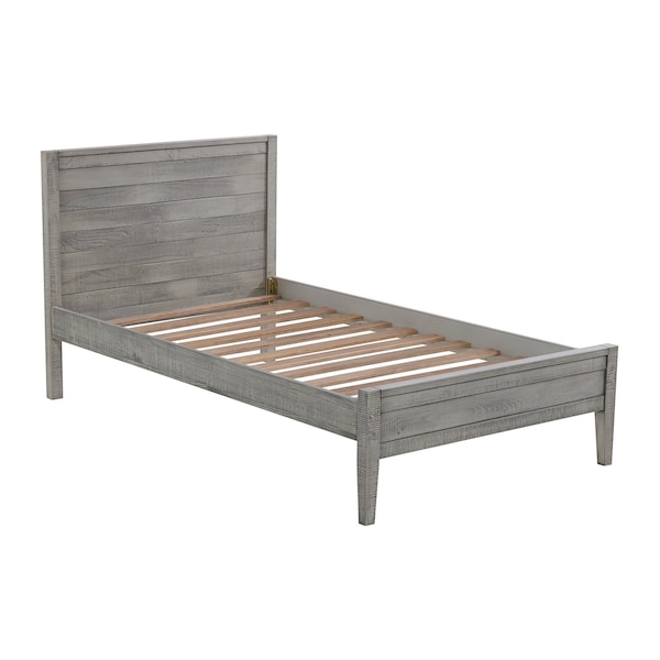 Alaterre Furniture Windsor 3-Piece Set with Panel Twin Bed and 2 Nightstands, Gray - ANWI1132R4
