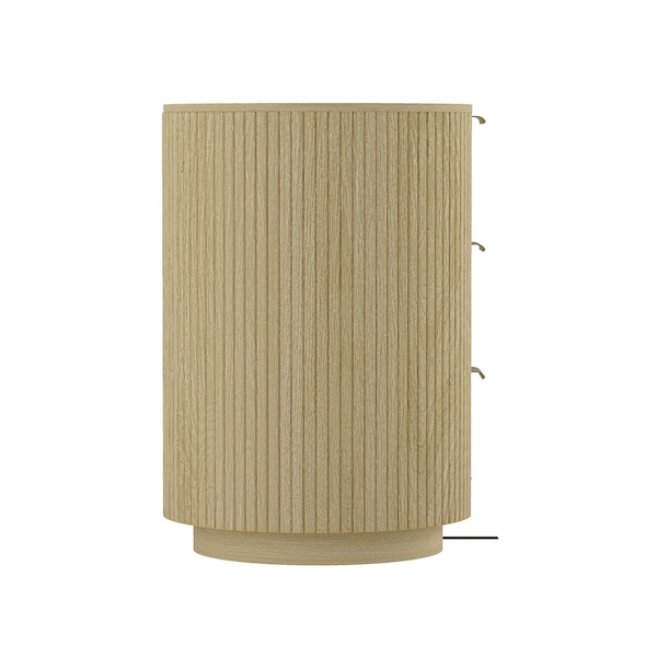 Manhattan Comfort Olivia 60in Double Dresser in Natural Oak and Gold - DR010-GNO