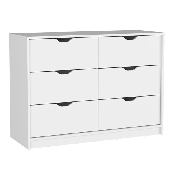 Tuhome Basilea 4 Drawers Dresser, 2 Cabinets, White - CLB8972