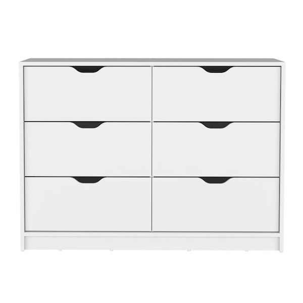 Tuhome Basilea 4 Drawers Dresser, 2 Cabinets, White - CLB8972