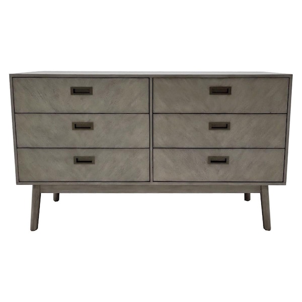 Safavieh 56 x 18 x 32 in. Donald 6 Drawer Dresser, Light Grey - SFV2110C