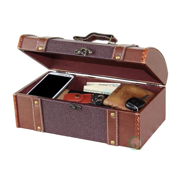 Auric Dresser Valet Leather Chest with Velvet Lining - AU27864