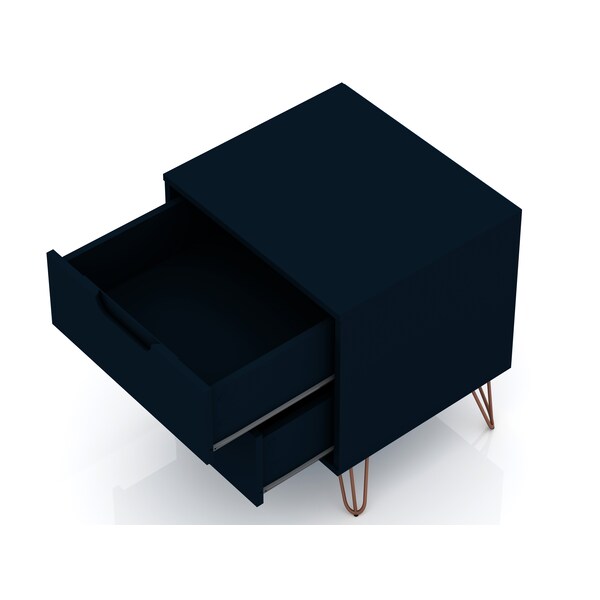 Manhattan Comfort Rockefeller Dresser and Nightstand Set, Tatiana Midnight Blue - 104GMC4