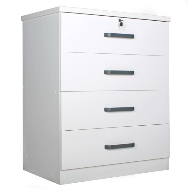 Kd Muebles De Dormitorio Liz Super Jumbo 4 Drawer Storage Chest Dresser, White - KD2207467