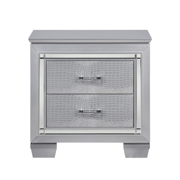 Homelegance Allura Night Stand, Silver Grey - 1916-4