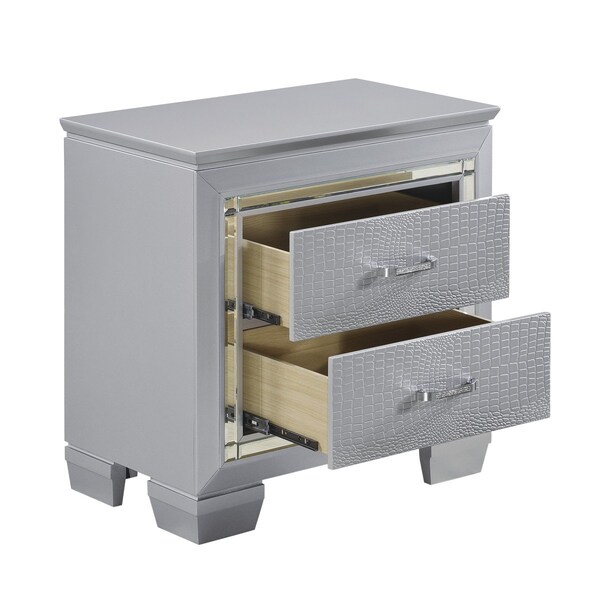 Homelegance Allura Night Stand, Silver Grey - 1916-4
