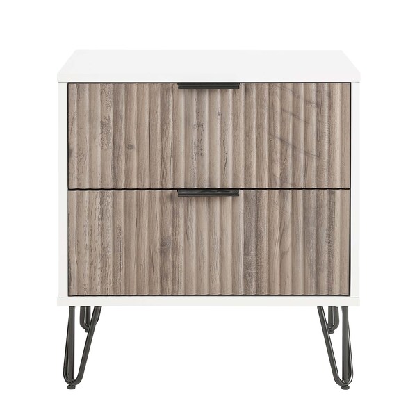 Manhattan Comfort DUMBO 2.0 Nightstand in White and Rustic Grey - NS002-WG
