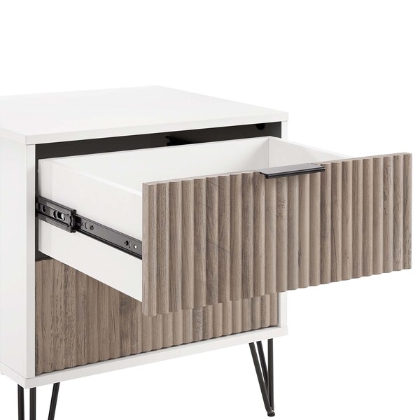 Manhattan Comfort DUMBO 2.0 Nightstand in White and Rustic Grey - NS002-WG