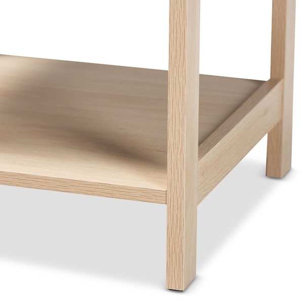 Baxton Studio Sebille Mid-Century Modern Light Brown Finished Wood 1-Drawer Nightstand with Natural Rattan - 207-12463