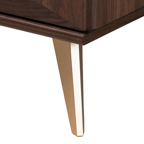 Baxton Studio Graceland Mid-Century Modern Transitional Walnut Brown Finished Wood 2-Drawer Nightstand - 233-13277-ZORO
