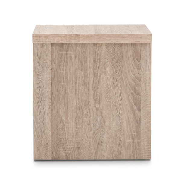 Baxton Studio Jamie Modern Two-Tone Oak and Grey Wood 1-Drawer 1-Shelf Nightstand - 138-7708