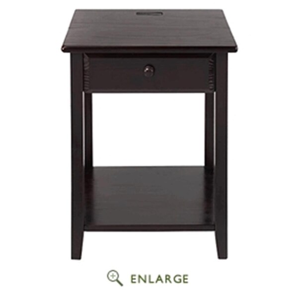 Casual Home Night Owl Night Stand with USB Port, Espresso - 647-23