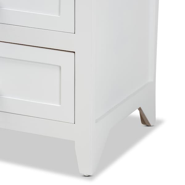 Baxton Studio Karsen ModernWhite Finished Wood 2-Drawer Nightstand - 199-12246-ZORO