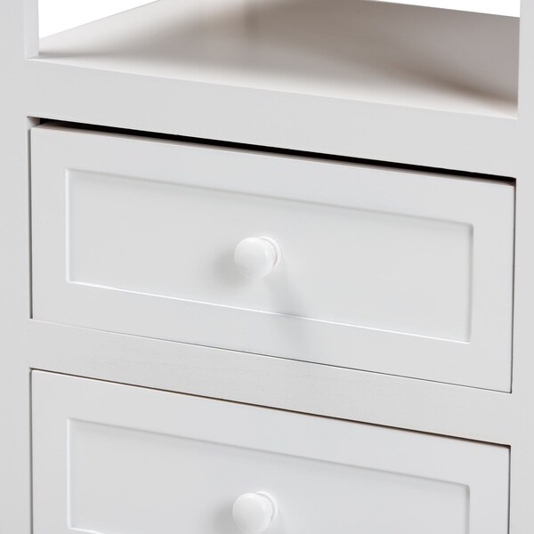 Baxton Studio Karsen ModernWhite Finished Wood 2-Drawer Nightstand - 199-12246-ZORO