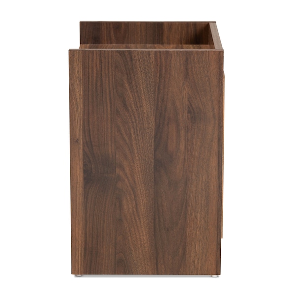 Baxton Studio Hale Modern and Contemporary Walnut Brown Finished Wood 2-Drawer Nightstand - 174-11212-ZORO