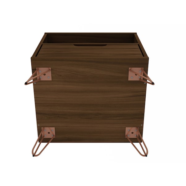 Manhattan Comfort Rockefeller Nightstand 1.0 in Brown (Set of 2) - 2-101GMC5