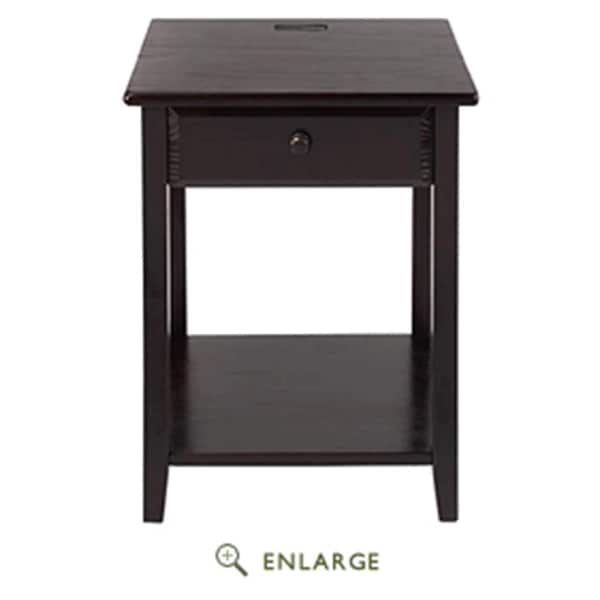 Betterbeds Night Owl Night Stand with USB Port, Espresso - BE4257069