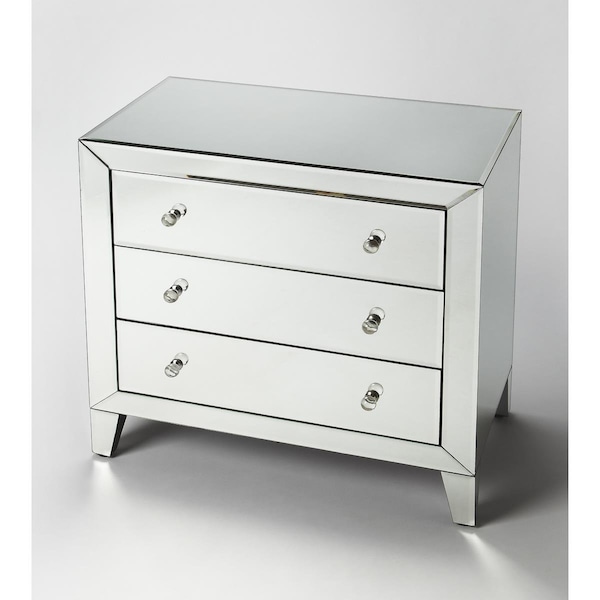 Gfancy Fixtures 30 x 30 x 17 in. Emily Clear Mirrored Drawer Chest - GF3093198