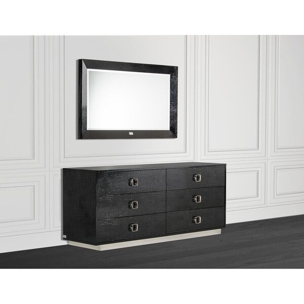 Homeroots Modern Crocodile Dresser - Black - 284153