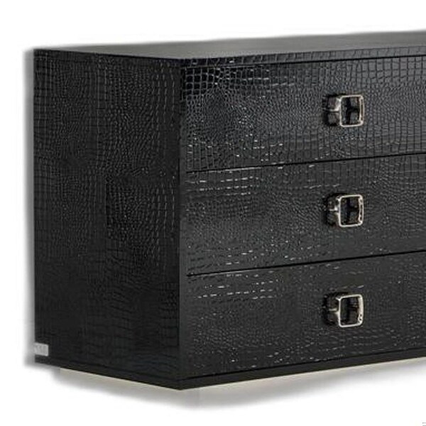 Homeroots Modern Crocodile Dresser - Black - 284153
