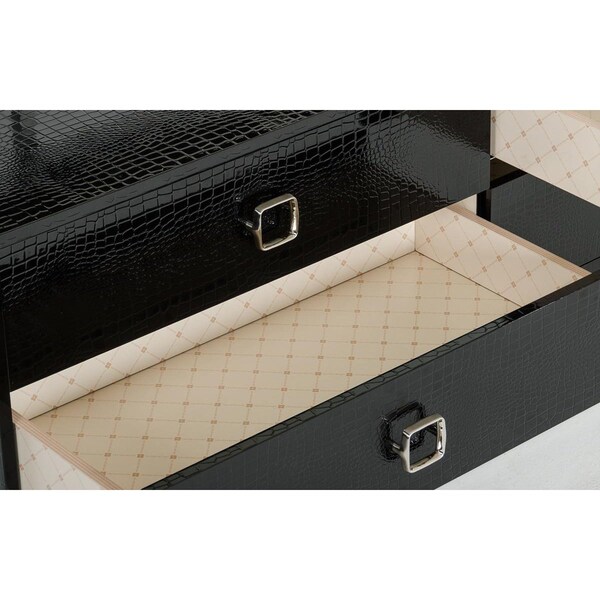 Homeroots Modern Crocodile Dresser - Black - 284153