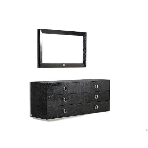 Homeroots Modern Crocodile Dresser - Black - 284153