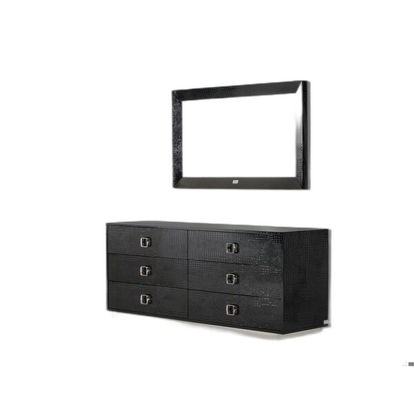Homeroots Modern Crocodile Dresser - Black - 284153