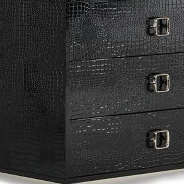 Homeroots Modern Crocodile Dresser - Black - 284153