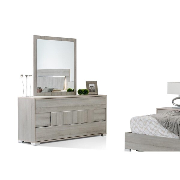 Homeroots Italian Modern Dresser - Grey - 282575